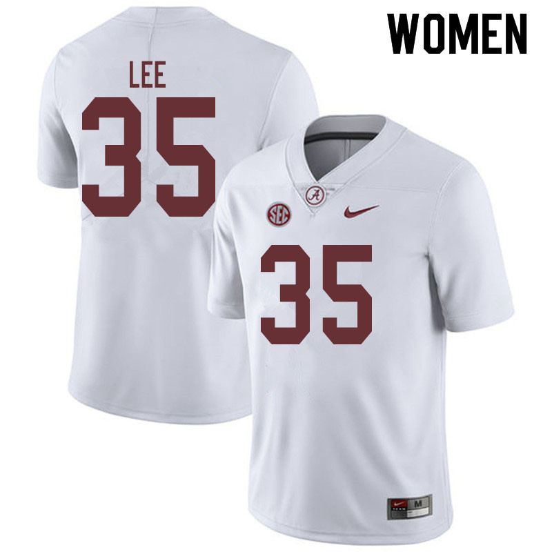 Women #35 Shane Lee Alabama Crimson Tide College Football Jerseys Sale-White - Click Image to Close